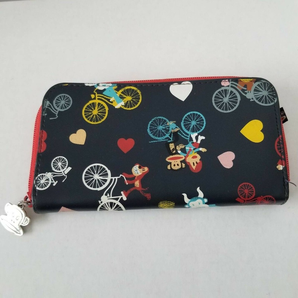 Paul Frank Zip Around Wallet Monkeys Bikes Hearts